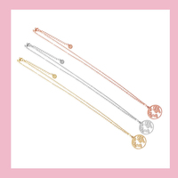 Colliers tendance pour femmes en acier inoxydable plaqué or avec chaîne à maillons, pendentif globe creux carte du monde, bijoux cadeau de voyage HENGFENG
