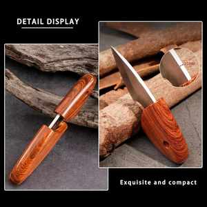 Cuchillo Plegable Mini con Mango de Madera para Uso Diario, Cuchilla Pequeña de Acero Inoxidable, Herramienta de Bolsillo EDC, Gadget Práctico para Tareas de Corte Rápido - Product Image 4
