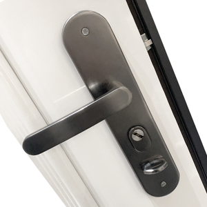 Interior de estilo árabe apartamento barato de doble entrada de panel rasante puerta de seguridad con travesaño - Product Image 5