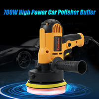 Kit de polisseuse électrique pour voiture 700W 5 pouces, polisseuse automatique 600-3700RPM à vitesse variable avec poignée auxiliaire et éponge en laine