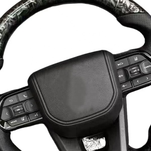 Volant de style sport en fibre de carbone et cuir personnalisé pour Yo Ta Alp ha Rd 2014 Land Cruiser Prado - Product Image 4