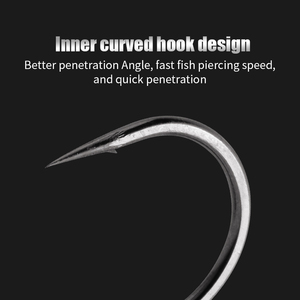 เบ็ดตกปลาทรงกลมคมกริบ แข็งแรง ทนทาน ผลิตจากเหล็กกล้าคาร์บอนสูง ป้องกันสนิม ขนาด 10-18 #   เบ็ดตกปลาทะเลแบบสามทาง - Product Image 3