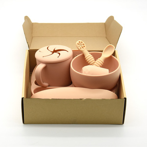 Limpia fácilmente el juego de alimentación para el destete del bebé, utensilios para comer de entrenamiento infantil sin BPA, juego de alimentación de bebé de silicona - Product Image 2