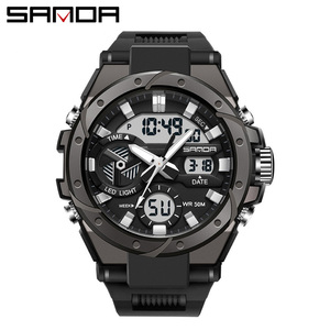 Reloj Digital SANDA 3313 para Hombre, Casual, Versátil, Luminoso, con Alarma, Resistente al Agua, Multifunción, Deportivo - Product Image 1
