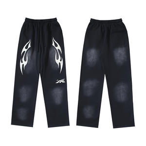 Pantaloni Sportivi Hell Star Versione Premium in Puro Cotone Terry, Pantaloni Dritti Lunghi Casual e Comodi per <span class=keywords><strong>Uomo</strong></span> e Donna, Stile Streetwear Autunnale - Product Image 4