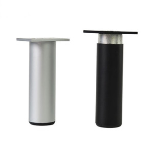 Aluminum Adjustable Furniture <b>Legs</b> 38mm Matte Silver Black Gold Round Modern European Style Easy Installation <b>Sofa</b> Cabinet Bar - Product Image 3