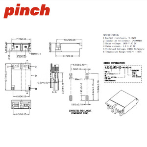 Pinch BH3.5 2P Surface Mount Connector Brand New PC Fireproof Material for LED LCD Backlight PCB <b>Adapter</b> - Product Image 2