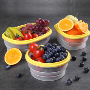 Pet Pieghevole Ciotola di Cibo Grade Silicone Pieghevole Contenitore di Conservazione Degli Alimenti Set Lonchera Riutilizzabili Per Bambini Scatola di Pranzo di Bento - Product Image 4