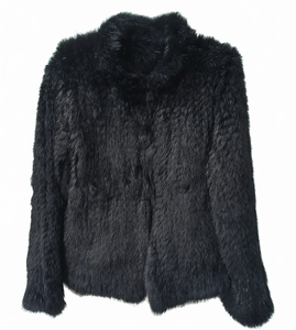 <span class=keywords><strong>Cappotto</strong></span> Lungo Casual da Donna Invernale in Stile Europeo, Eco-Friendly, Morbido e Soffice, in Lana e <span class=keywords><strong>Pelliccia</strong></span> di Coniglio Bianca Tinta a Mano, con Scollo a V - Product Image 1
