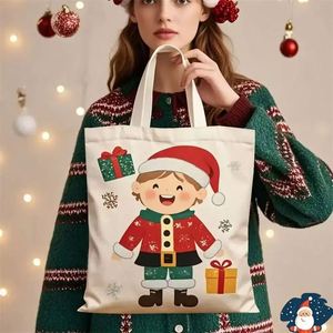Custom Logo Printed <b>Christmas</b> <b>Gift</b> <b>Bag</b> Santa <b>Christmas</b> Sack Tote <b>Bag</b> Polyester Cotton Canvas Plain Bulk Shopping <b>Bag</b> - Product Image 3