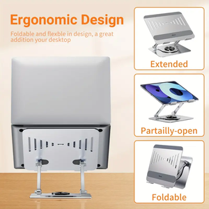 Có thể điều chỉnh chiều cao 360 ° xoay cơ sở máy tính xách tay đứng Tương thích với các thiết bị 25.4cm-43.94cm cho nhà văn phòng bàn - Product Image 4