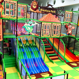 Aoleao - Équipement de terrain de jeux intérieur sur le thème des animaux de la jungle à 4 étages, piscine à balles, toboggans, piste de ski sèche, certifié CE TUV, 500 kg - Product Image 1