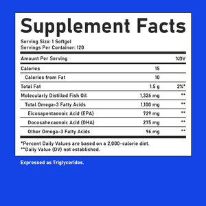High Quality Omega 3 Fish Oil Softgels Molecularly Distilled Fish Oil Support for Heart Health Improves Brain Function - Product Image 2