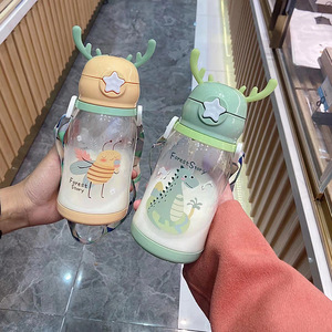 <span class=keywords><strong>Botella</strong></span> de Agua Infantil de Plástico de 600 ml, Libre de BPA, con Pajita, Diseño de Dibujos Animados, para la Escuela, Lista para Enviar - Product Image 5