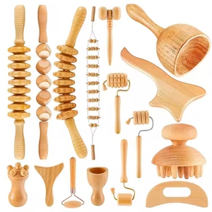 <span class=keywords><strong>Kit</strong></span> <span class=keywords><strong>de</strong></span> Massage en Bois 16 en 1 pour la Thérapie du Bois, Outils <span class=keywords><strong>de</strong></span> Massage et Drainage Lymphatique Maderothérapie pour le Soulagement des Douleurs Musculaires et le Remodelage Corporel - Product Image 1