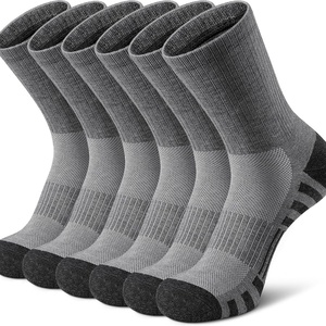 Athletic Football Sport Running Calf Crew <b>Socks</b> Performance Cushioned Breathable 100% <b>Polyester</b> for Men Women Youth - Product Image 5