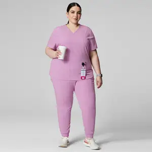 Bestex Custom Plus Size 3 Pockets Scrubs Uniforms Sets Oversized Fit Wholesale Hospital Uniforms Medical Scrubs Nursing Women