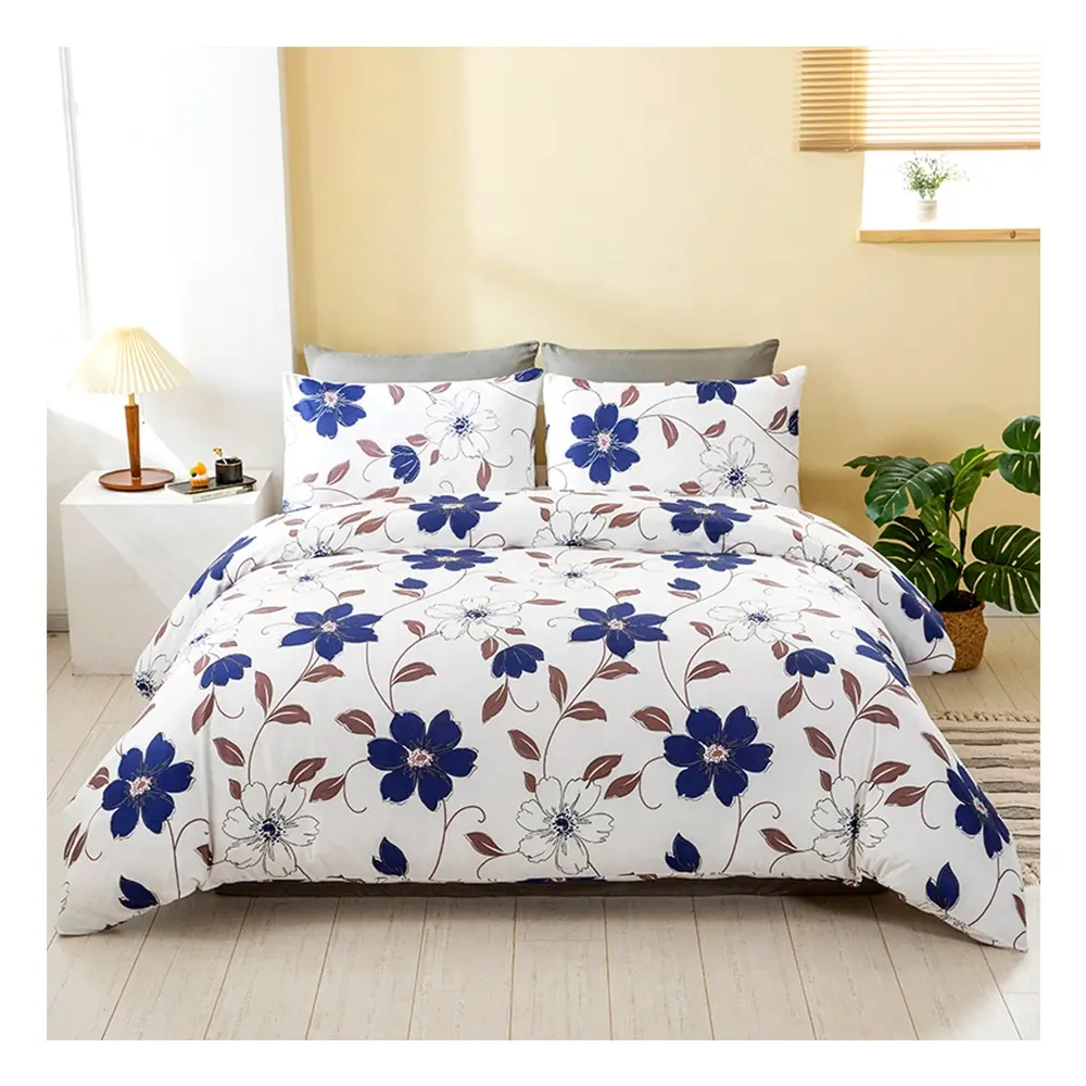 Sang Trọng 3D Tùy Chỉnh Kích Thước Nữ Hoàng Vua Kích Thước Bộ Đồ Giường Đặt 100% Polyester Bông 200TC Tre Đầy Dùng Một Lần Tấm Đặt Nhà Useoka