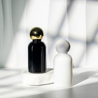 Flacon de parfum en verre rond vide personnalisé de qualité supérieure ABT, 30 ml, 50 ml, 100 ml, flacon de parfum en verre cylindrique à sertir avec boîte cadeau