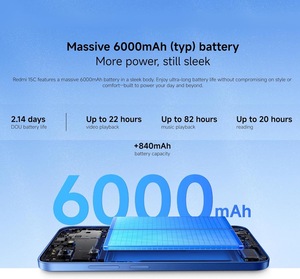 สมาร์ตโฟน <span class=keywords><strong>Xiaomi</strong></span> <span class=keywords><strong>redmi</strong></span> 15C รุ่นทั่วโลกขนาด8/256 GB หน้าจอ6.9นิ้ว120Hz MediaTek Helio 6000 mAh โทรศัพท์มือถือ - Product Image 6