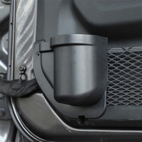 Pochettes de rangement pour porte avant en ABS noir, porte-gobelets, plateau pour Jeep Wrangler JL 2018-2024, accessoires de voiture