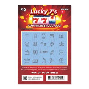 Loterie à gratter <span class=keywords><strong>Jackpot</strong></span>, personnalisée, chanceuse 777, conception gratuite, papier noir, impression numérique, gagner en grattant - Product Image 3