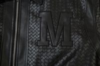 Blouson matelassé vintage noir pour homme, 100 % polyester, effet PU, avec col montant, fermeture éclair et motif lettres, idéal pour l'hiver – Vente en gros