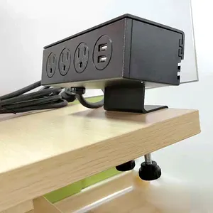 BY213 ארה"ב/קנדה מהדק הר שקעי חשמל רצועת שקעי תקע עבור שולחן למעלה שולחני ראש המיטה ריהוט עם USB לבן שחור colo
