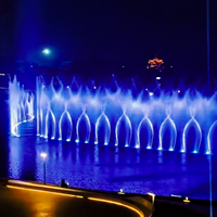 Fontaine musicale moderne DEWY, nouvelle conception populaire, grande, extérieure, écologique, en acier inoxydable, pour lac, rivière, hôtel
