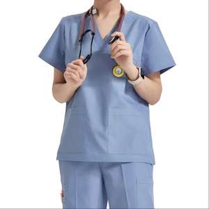 Conjunto de Uniforme para Barbería, Pantalón Estilo Cargo de Polialgodón con Inserciones de Malla, Cuello Mao, Múltiples Bolsillos, Resistente a las Manchas - Product Image 6