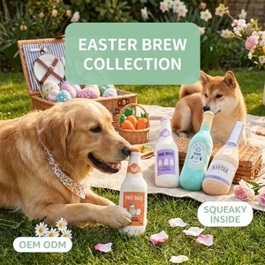 Jouets <span class=keywords><strong>en</strong></span> peluche pour chien <span class=keywords><strong>en</strong></span> forme de bouteille de bière de Pâques, lot de 4, jouets à mâcher couineurs pour chiots <span class=keywords><strong>en</strong></span> forme de <span class=keywords><strong>champagne</strong></span> et de vin, jouets interactifs <span class=keywords><strong>en</strong></span> peluche durables pour animaux de compagnie - Product Image 1