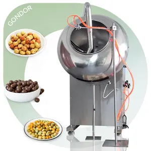 Food Nut Drum Coated Candy Small Dates Sugar Peanut Chocolate Film Coating Pan Machine Mini for Sale
