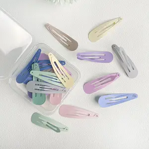 New Children's Hair Accessories 5cm Droplet Clip Morandi Girls' Color Clip 10 Piece Hair Clip Set Wholesale