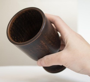 Calice Rustico Medievale in Argilla Rossa Fatto a Mano, Calice in Gres per Vino e Mosto, Calice Cattolico, Tazza da Caffè in Legno, Tazza da Vino in Legno - Product Image 4