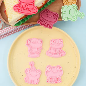 Moule à biscuits en plastique 3D de la série Frog, écologique, <span class=keywords><strong>emporte</strong></span>-pièces à biscuits en 2 pièces - Product Image 1
