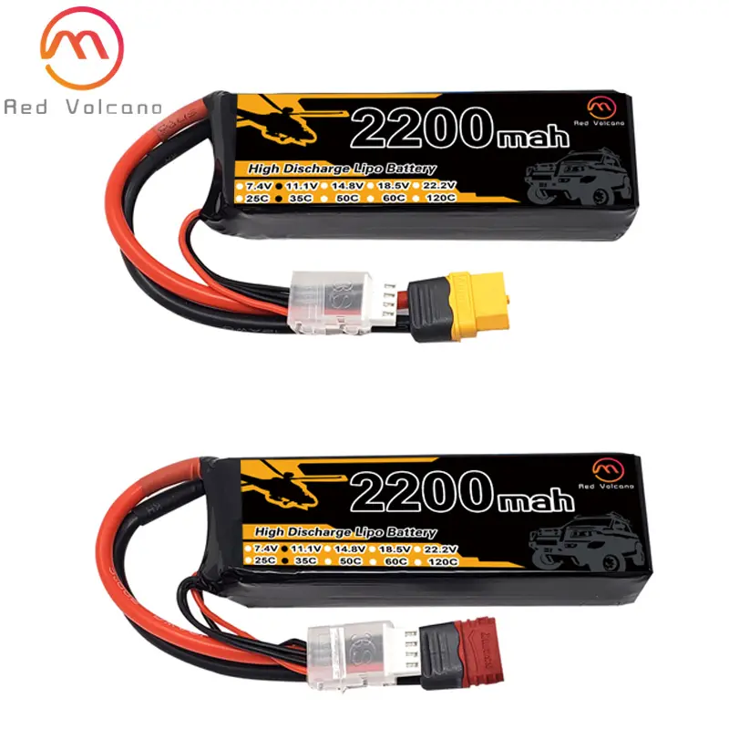 2200mah 35C rc battery 7.4V 11.1V 14.8V 18.5V 22.2V 2S 3S 4S 5S 6S RC lipo battery t plug xt60 plug for car uav drone