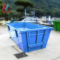 Conteneurs à déchets métalliques industriels de chantier à prix d'usine, benne à chaîne avec anneaux de levage