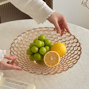 Coffee Table Glass Serving <b>Plate</b> Light Luxury Style <b>Large</b> Capacity Snack Display for Living Room & Dining Table - Product Image 3