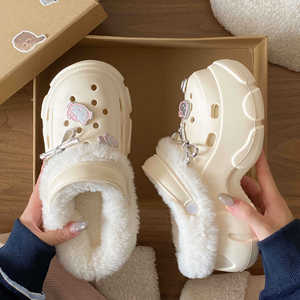 รองเท้าสวมแบบสวมครึ่งเท้า พื้นหนา กันลื่น ระบายอากาศได้ดี สำหรับผู้หญิง รุ่นใหม่ ฤดูใบไม้ผลิ ฤดูใบไม้ร่วง ปี 2025 พร้อมที่คาดผม - Product Image 2