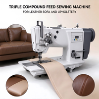 Machine à coudre informatisée à aiguille simple et double, à alimentation triple composée, modèles DU4410 DU4420, pour le rembourrage, le cuir et les sacs en toile