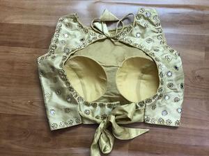 Grand Celebration Fully Stitched Back Open Crop Top Winter Wedding <b>Blouse</b> with Woven Fabric - Product Image 2