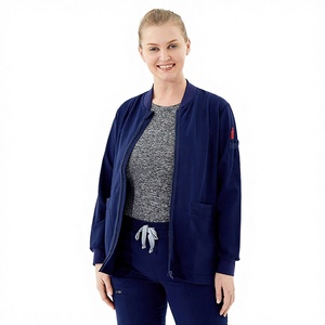 Newest Men's Modest Cotton Polyester Batik Scrub Jacket Hospital Uniform Lab Coat - Product Image 3