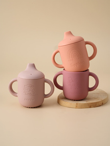 Nuevo Vaso de Silicona de Grado Alimenticio, Libre de BPA, con Logotipo Personalizable, Portátil, para Alimentación de Bebés, con Tapa Oculta y de Pico de Pato, Hermético - Product Image 1