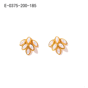 Boucles d'oreilles tendance en acier inoxydable 316L plaqué or PVD, durables et résistantes E-0375-200-185 - Product Image 2