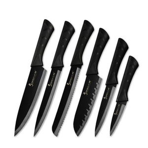 Cuchillo de Cocina Japonés de Acero Inoxidable 3cr13, Mango de Plástico Negro Sowoll, Paquete de 6 Piezas, Venta al por Mayor, Éxito de Ventas en AliExpress - Product Image 1
