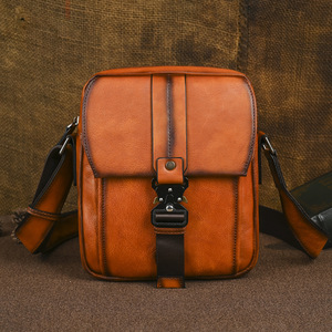 Ando <b>Bag</b> Vintage Genuine Cowhide Leather <b>Mens</b> <b>Crossbody</b> Shoulder <b>Bag</b> Vertical Messenger <b>Bag</b> - Product Image 1