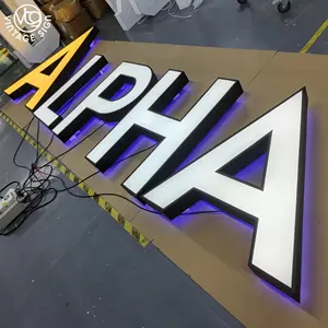 Custom Channel Signs Office Logo Business Company 3d Letters Signage Outdoor Lighted Business Led Sign Metal