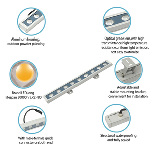 9W IP65 Étanche RGBW LED Rondelle Murale Lumière Support Réglable DMX512 Extérieur Linéaire Bâtiment Hôtel Pont Façade - Product Image 4