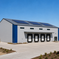 Bâtiment en structure d'acier préfabriqué de qualité ASTM A572 Grade 50, prêt pour l'énergie solaire, avec panneaux PIR, pour entrepôt et distribution