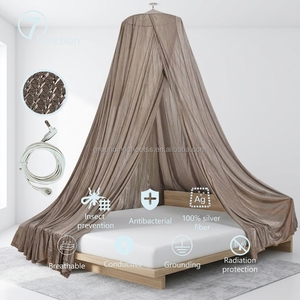 <span class=keywords><strong>Tente</strong></span> <span class=keywords><strong>de</strong></span> <span class=keywords><strong>lit</strong></span> anti-radiation EMF ronde en fibre d'argent - Product Image 1